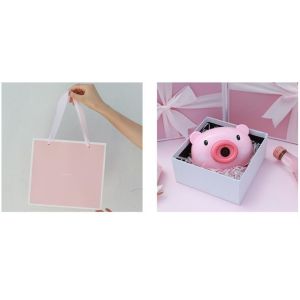 300gsm Ribbon UV Coating CMYK Recycled Paper Gift Boxes