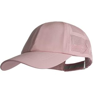 100% Polyester Printed Baseball Caps Curve Brim Laser Cut Hole Perforated Sport