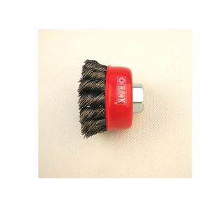steel wire cup brush, knotted with 5/8-Inch-11 threaded Arbor,2-3/4-Inch by 0.02
