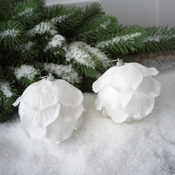 White Petal Christmas Ball Christmas Atmosphere Decoration