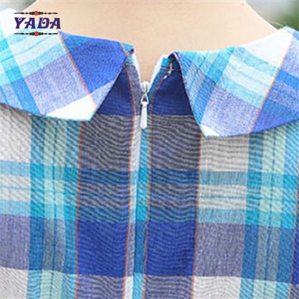 Elegant colorful check ladies simple dress China wholesale clothing with high quality