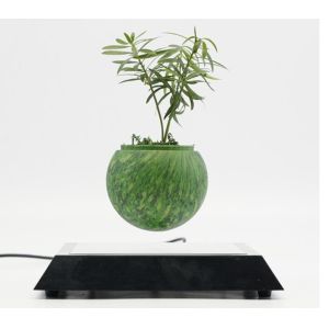square base rotating magnetic floating levitation air bonsai flowerpot pot