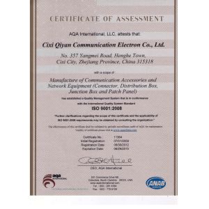 Cixi Qiyan Communication Electron Co.,ltd Certifications