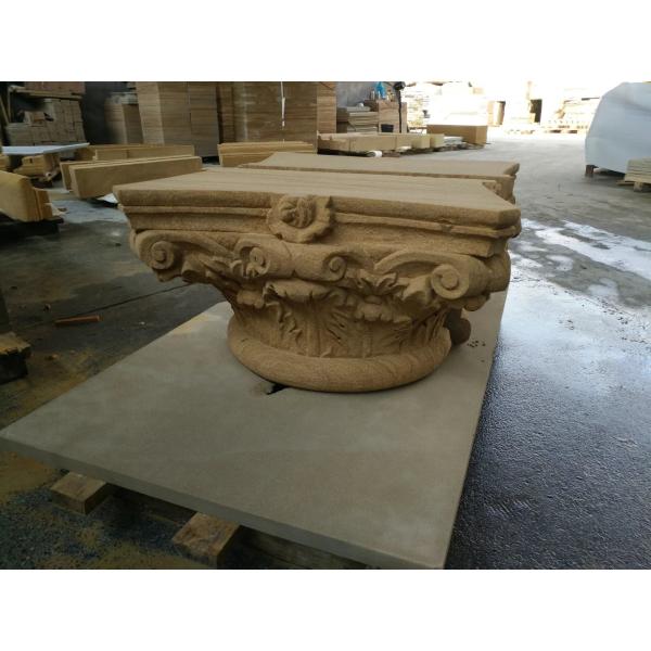 Customizable Beige Sandstone Artwork Special Shaped Stone Door Frame Lines