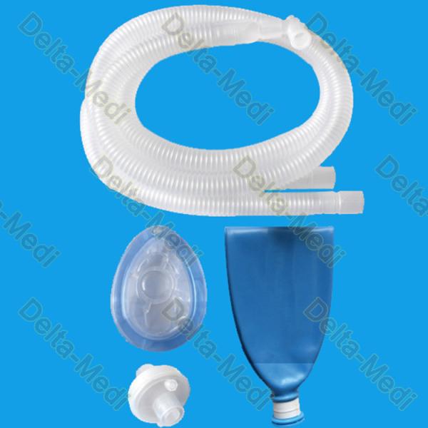 Disposable Breathing Filter Kit Ventilator Kit Corrugated Anesthesia Circuit For