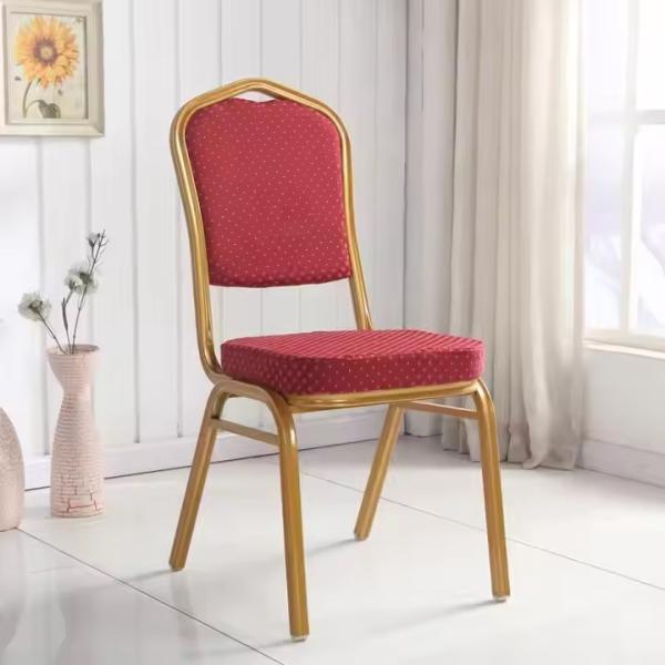 Buy Stackable Gold Metal Iron Wedding Banquet Hall Hotel Chairs For Event Hotel at wholesale prices