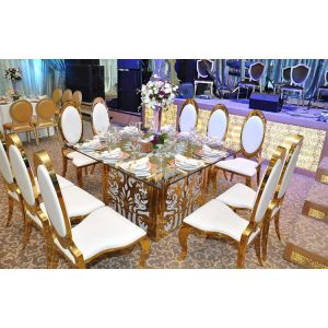 Golden 201 Dining Chairs With Stainless Steel Legs 6.5kg