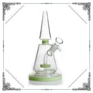 Mini Rock Glass Bongs Green Clear Color Showerhead Percolator Hookah Bongs