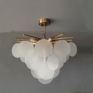 Glass Pendant Match LED Chandelier For Living Room Dining Bedroom Luxury Metal