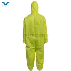 Fully Closed ISO Hooded Disposable Coveralls Without Face Mask For OEM Chemical