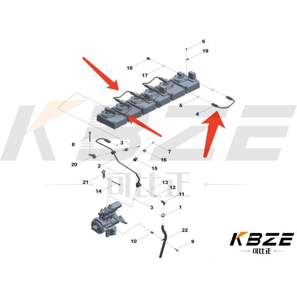4924231 CUMMINS QSK19 QSK50 ENGINE FUEL LINES 2896821 FOR MINING EXCAVATOR