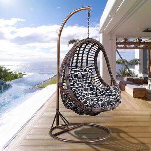 Buy Stylish Hanging Chair Swing with Iron Cradle and Rattan Bird Nest Design Photo Color at wholesale prices