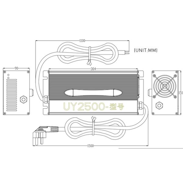 102.2V 2500W 15 Amp Electric Car Battery Charger Lifepo4 Lithium
