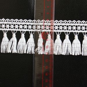 20KJ89 Polyester White Flower 50mm Embroidery Lace Trim