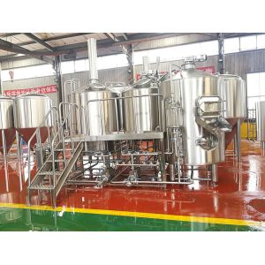 Steam / Gas Heated Brewhouse Beer Brewing Machine Semi Automatic Control