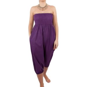 Purple Summer Women Jumpsuits And Rompers , Eco-Friendly Trousers