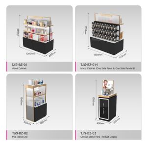 Customized Cosmetic Display Furniture Modern Minimalis Makeup Shop Cabinet For