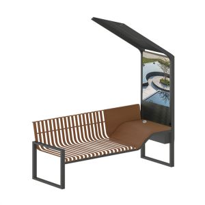 Hairline Luxury Solar Smart Bench With Advertising Screen Double-Sided Leisure