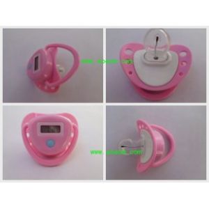 Pink Accurate Baby Pacifier Thermometer with Liquid Crystal Display