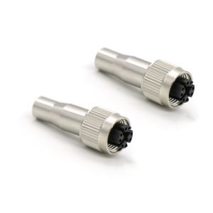 Female Circular M12 X Code Connector 8 Pin Long Shield Socket For Cat6a