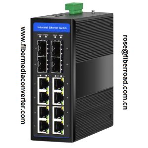 8x10/100/1000Base-TX to 4x1000Base-FX Industrial Switch With or Without PoE (PoE in Optional) FR-7N3408P