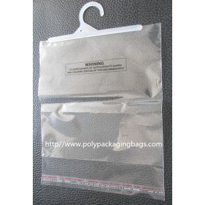 China OEM Self Adhesive Clothes Packaging Plastic Bag with Hook on sale