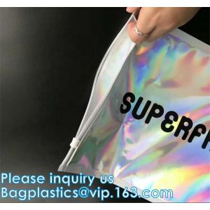 Metallized Slider Zipper Mailer pack Hologram Shiny Foil Glamour Holographic