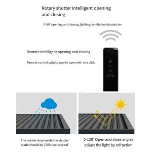 Patio Flipping Louver Pavilion Garden Villa Upscale Awning Aluminum Alloy