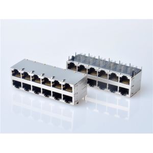Quality RJ45 Gigabit Magnetic Jack, Enabled PSE PoE+ 2x6, with LEDs for sale