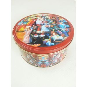 Christmas Cookie Tin Storage Containers , Food Storage Cylindroid Small Tin