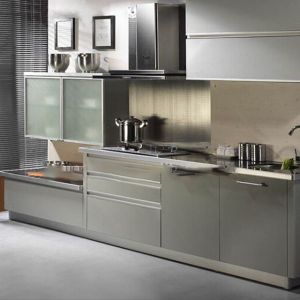 Mini 304 Stainless Steel Kitchen Cabinet 18mm Carcase Eco Friendly