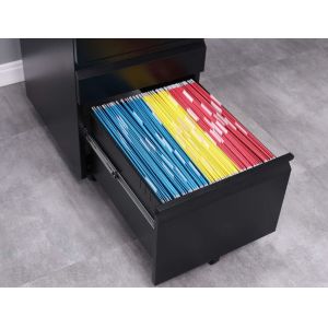 3 Drawer White Metal Under Desk Mobile Pedestal