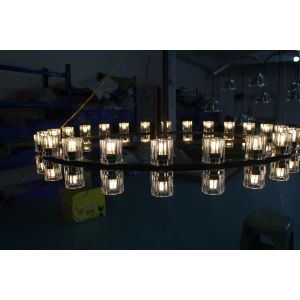 Elegant Chrome Finish Crystal Chandelier in 140CM Diameter