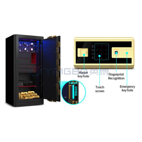 H1280mm Jewelry Box Safe Biometric Fingerprint Lock Watch Winder Safe