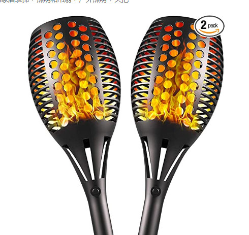Buy 2 Pack 45 Inches IP65 Flame Solar Garden Lights at wholesale prices