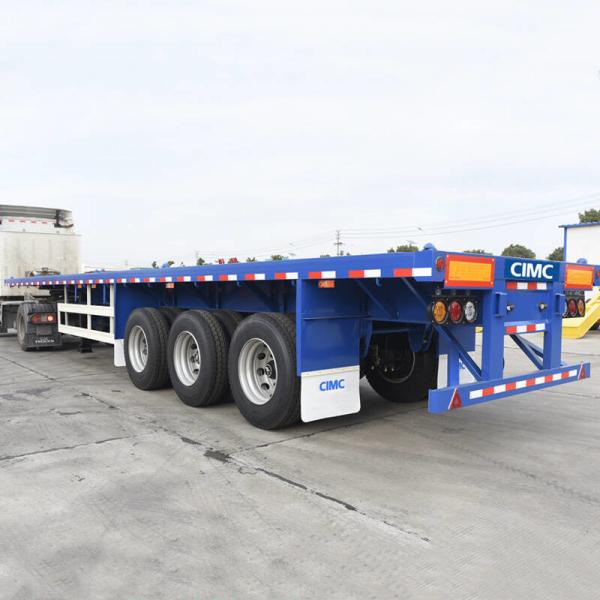 Buy 50mm Kingpin 60T 3 Axle 40Ft Flatbed Container Trailer at wholesale prices