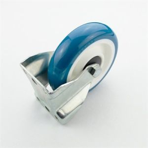 Suspension 4 Polyurethane Casters Blue PU Wheels For Trolley
