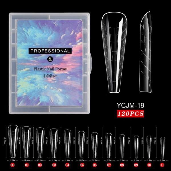 Plastic Nail Form Quick Building Mold Extra Long Nail Extension Coffin Dual Nail Form