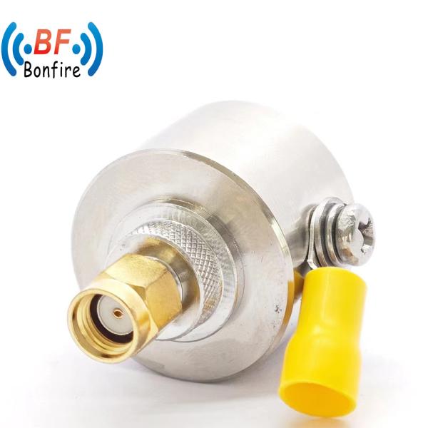 Grey 50ohm F Type Male Plug to F Female Jack Coaxial Surge Protector Arrestor 0-3GHz
