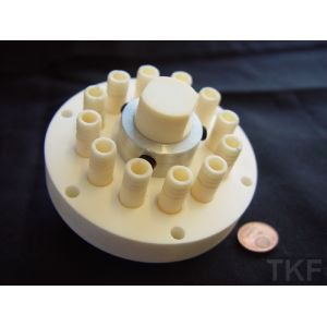 Quality Customized Advanced Technical Ceramics Pump Flange Plate Oxide Acid Resistant for sale