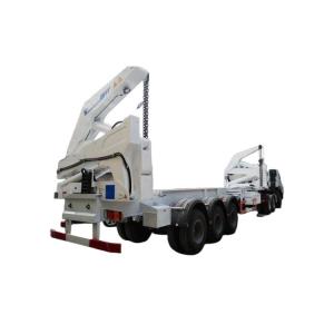 Quality SINO TRUCK HOWO TH7 3axle Self Loading Crane 37tons 40T 45T Sidelifting Loader 20FT 40FT Container Truck Trailer for sale