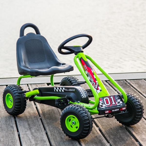 Ride On Toy Adjustable Seat Handbrake 4-Wheel Pedal Go-Karts for Children's Amusement