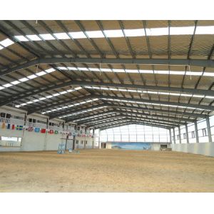 Wide Span Galvanized Steel Frame Building Painted Surface Metal Warehouse
