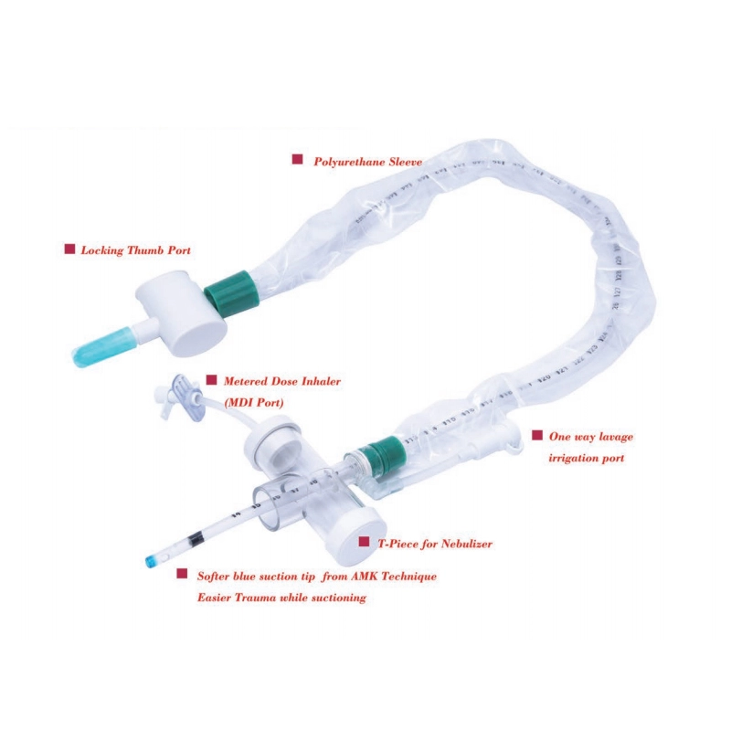 BESDATA Kim Vent closed suction system endotracheal tracheostomy ETT 24Hrs 72 Hrs adult pediatric secretion catheter tub