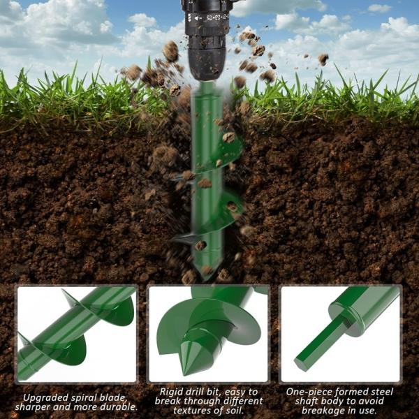 Custom Spiral Drill Bit Garden Earth Auger Screw Flower Planting Hole Digger