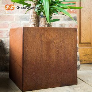 Customize Large Corten Steel Flower Pots Outdoor Corten Steel Flowerpots