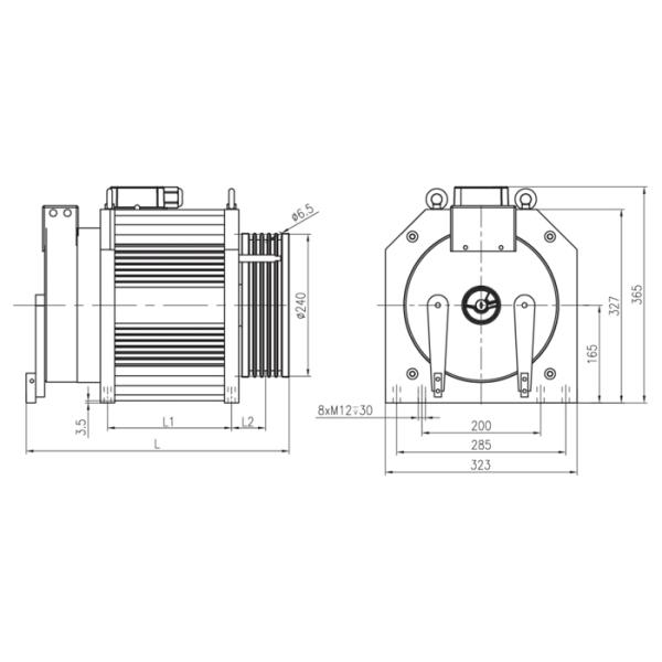 S5-40%ED Gearless Motor For Machine Room Less Traction Elevator