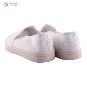 Autoclavable electronics factory cleanroom stripe canvas PVC outsole shoe