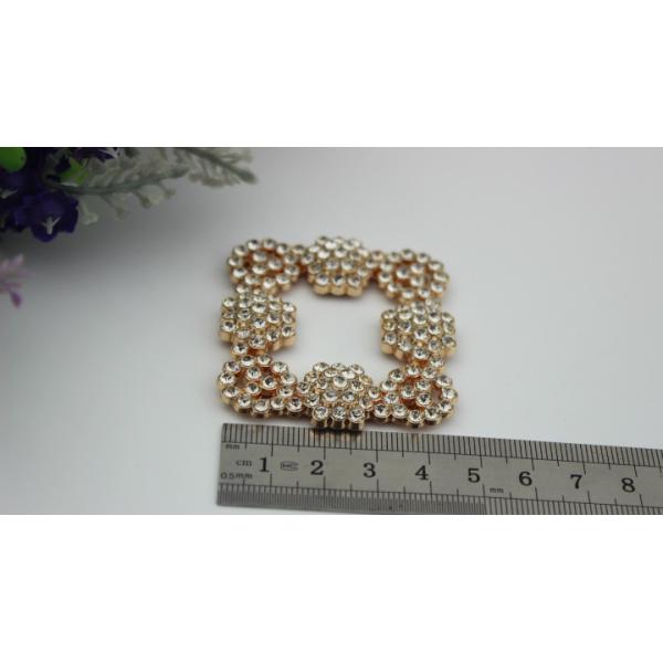 Exquisite workmanship fashion shoes accessories gold metal square buckles 45 mm