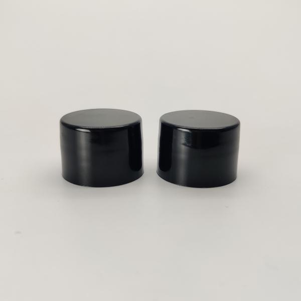 Black PP 20mm Screw Cap , Non Spill Plastic Bottle Lid